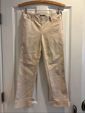 White House Black Market Slim Ankle Pants in Light Beige